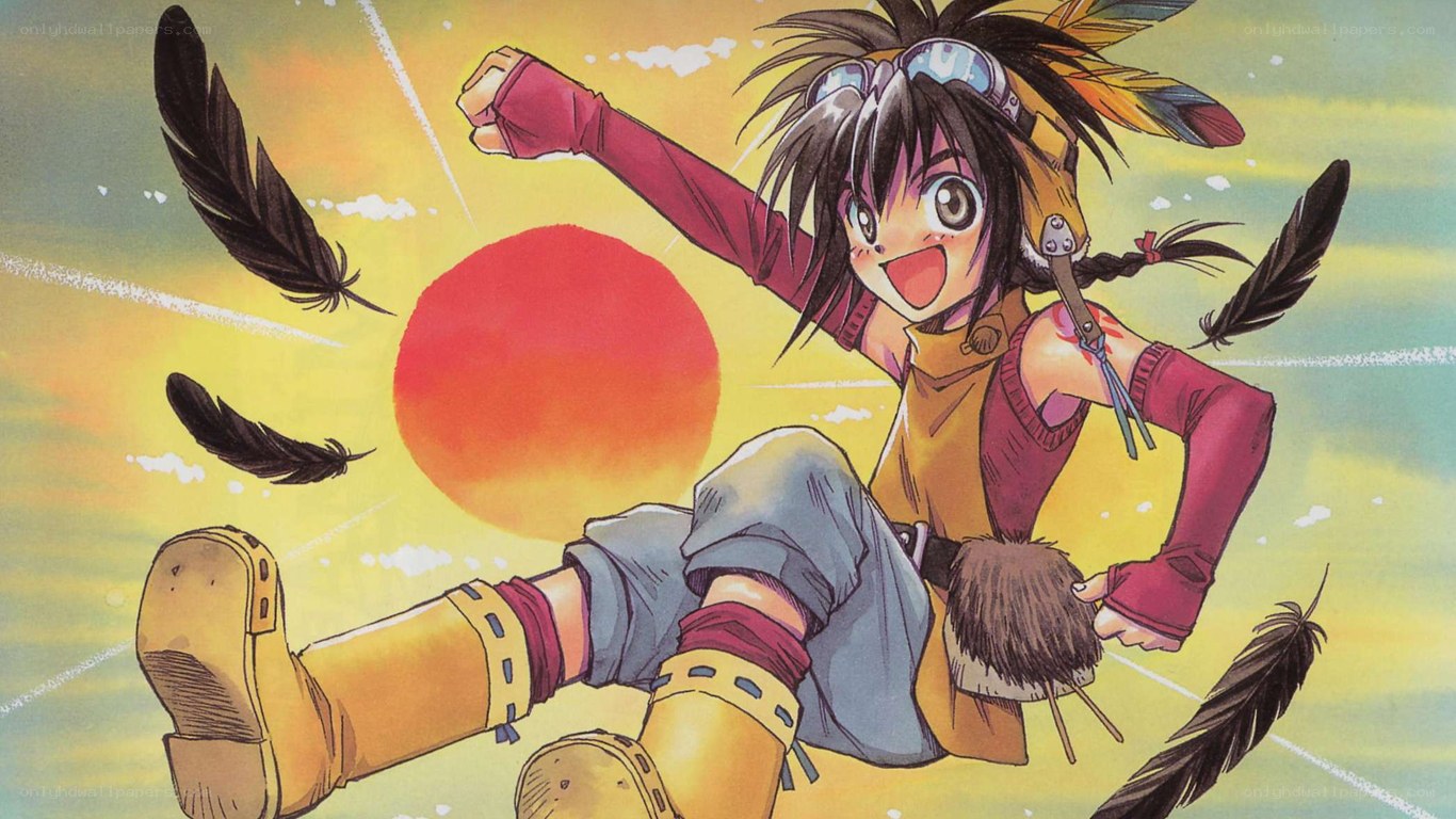 anime character in flight