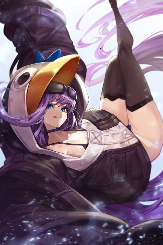 Anime Character in Flight — Purple, Dynamic