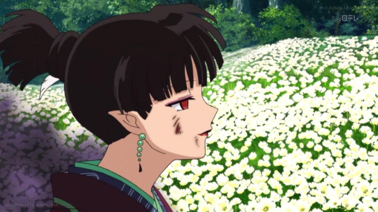 anime character in flower field
