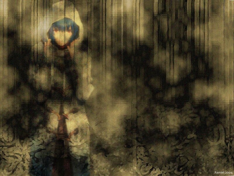 anime character in fog