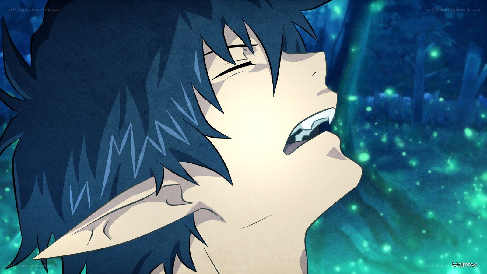 anime character in forest