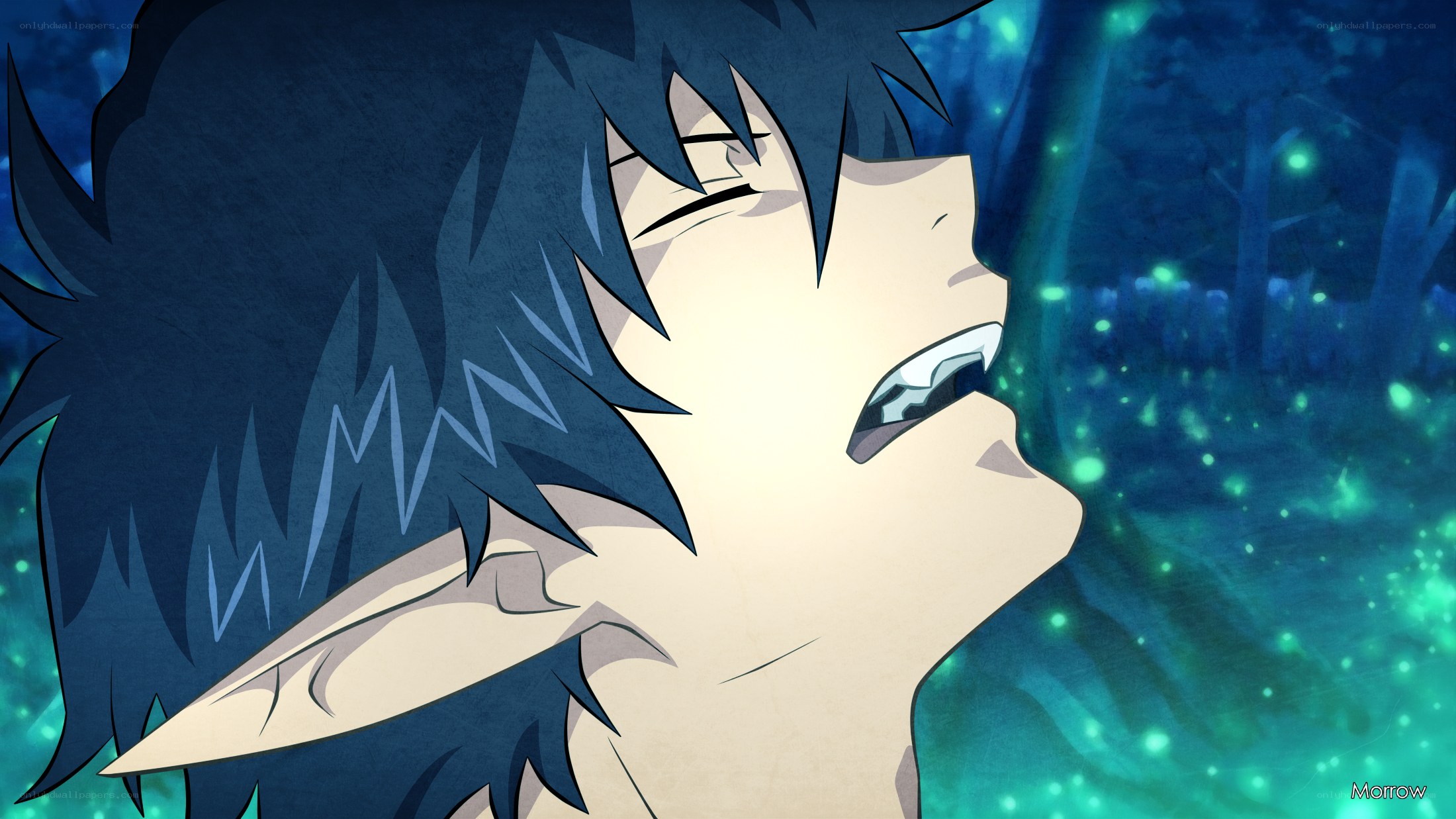 anime character in forest