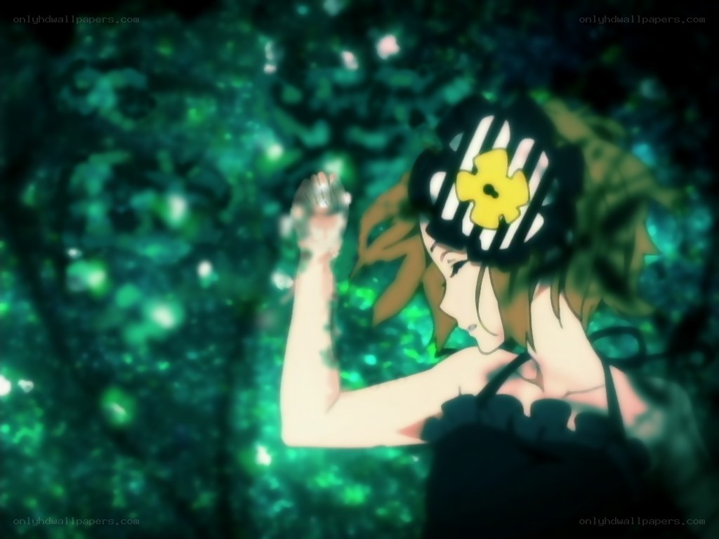 anime character in forest