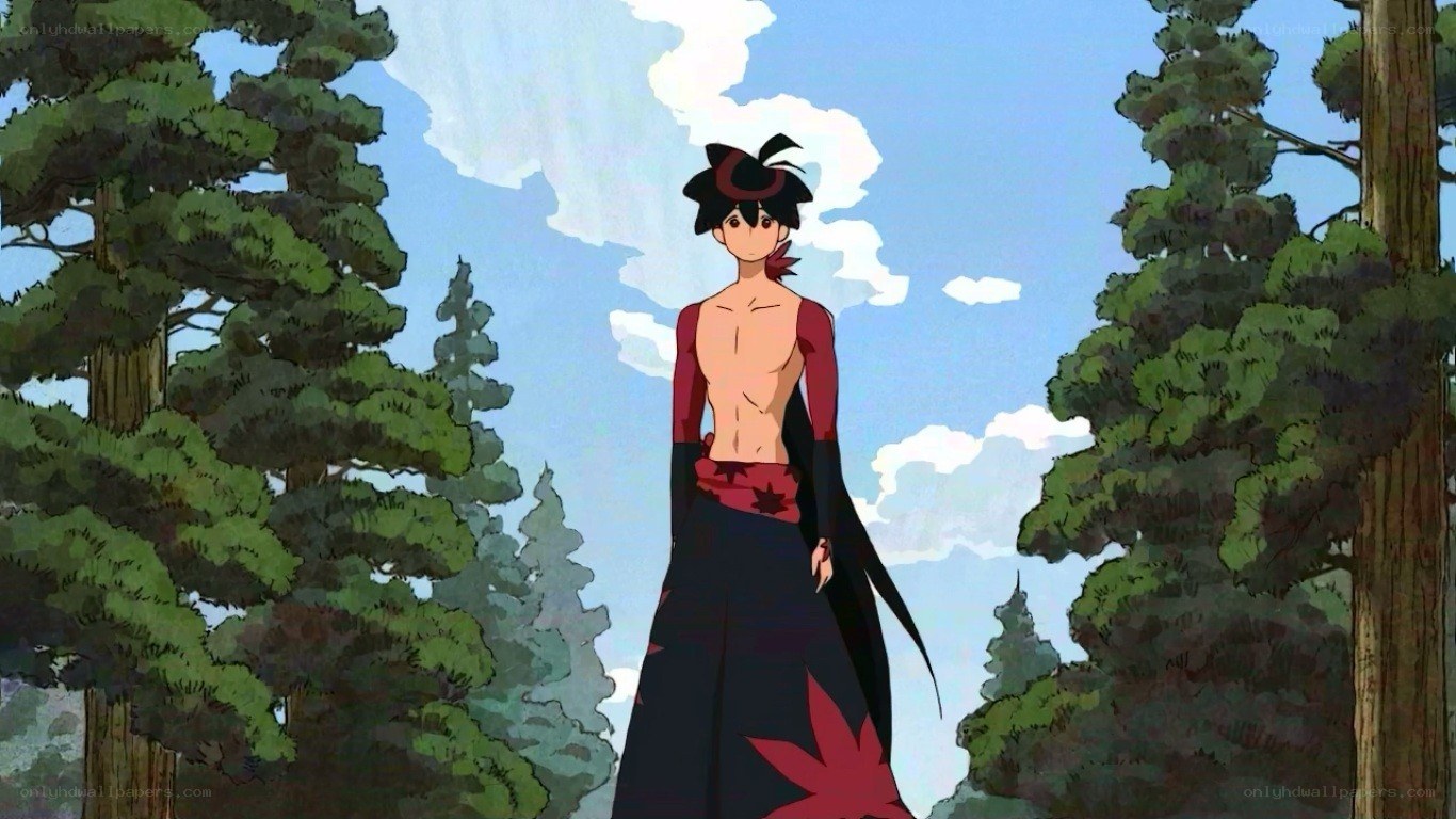anime character in forest