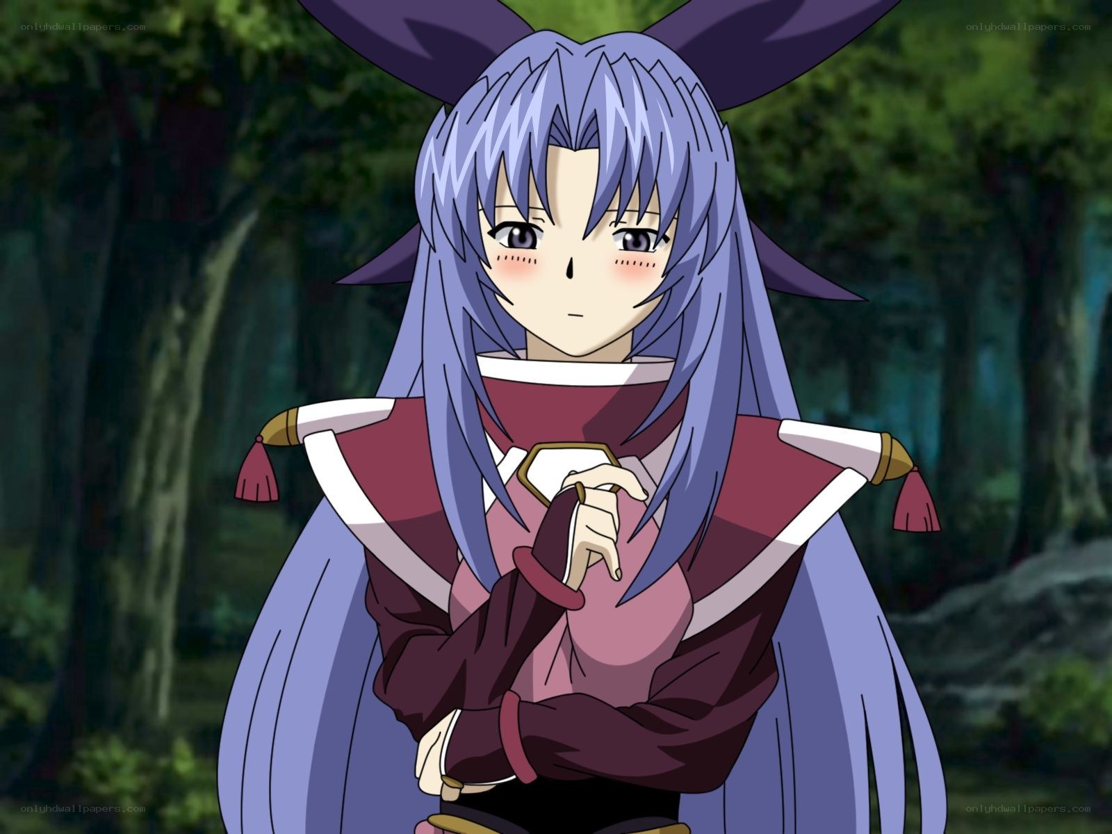 anime character in forest