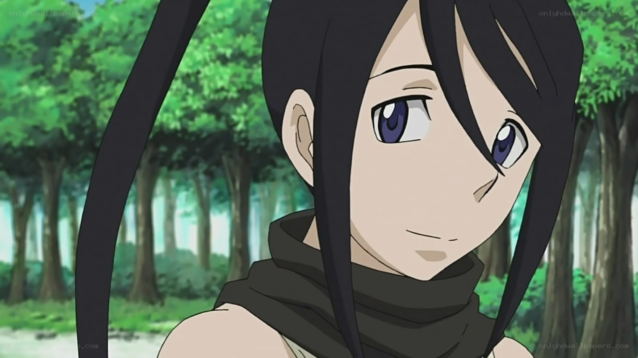 anime character in forest