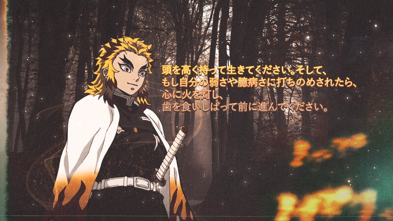 Anime Character in Forest — Black, Dramatic, Night