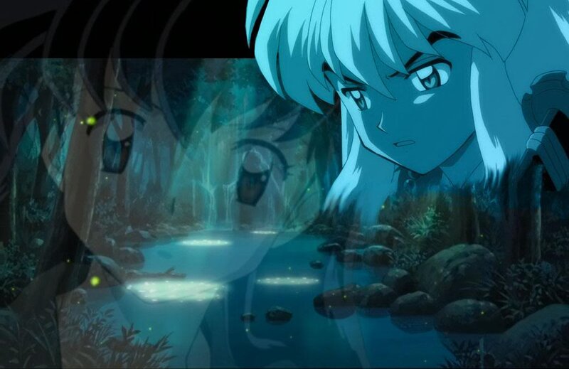 Anime Character in Forest — Blue, Dramatic