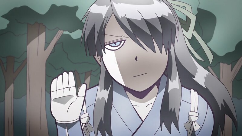 Anime Character in Forest — Gray