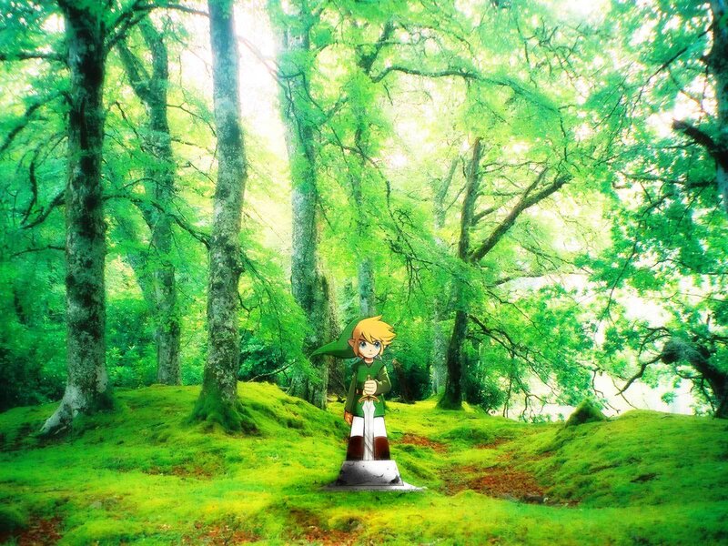 Anime Character in Forest — Green, Serene, Morning