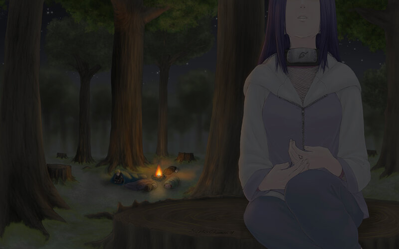 Anime Character in Forest — Purple