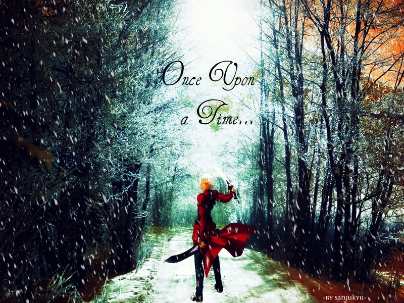 Anime Character in Forest — Red