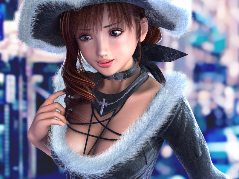 anime character in fur hat