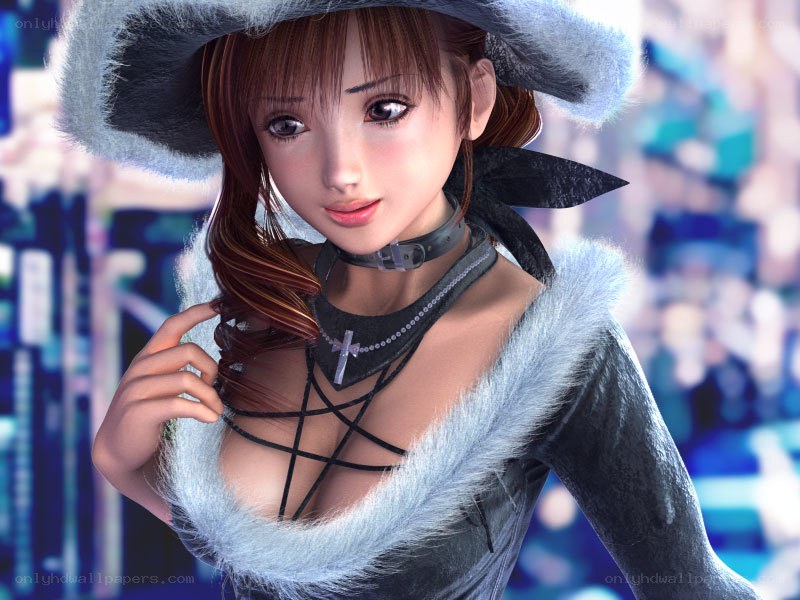 anime character in fur hat