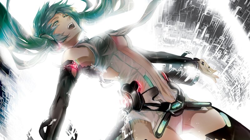 anime character in futuristic city
