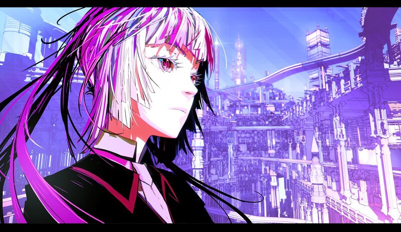 anime character in futuristic city