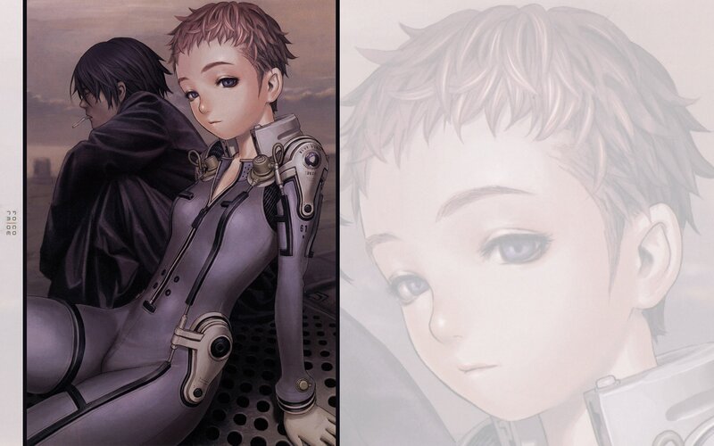 Anime Character in Futuristic Suit — Purple, Dramatic, Sunset