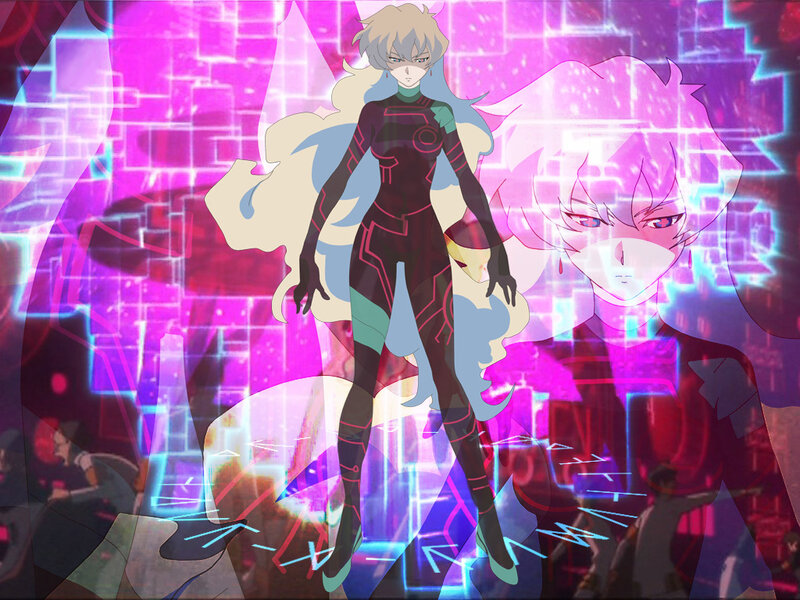 Anime Character in Futuristic Suit — Purple