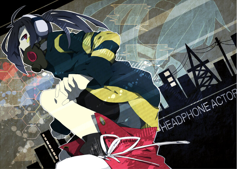 Anime Character in Gas Mask — Black