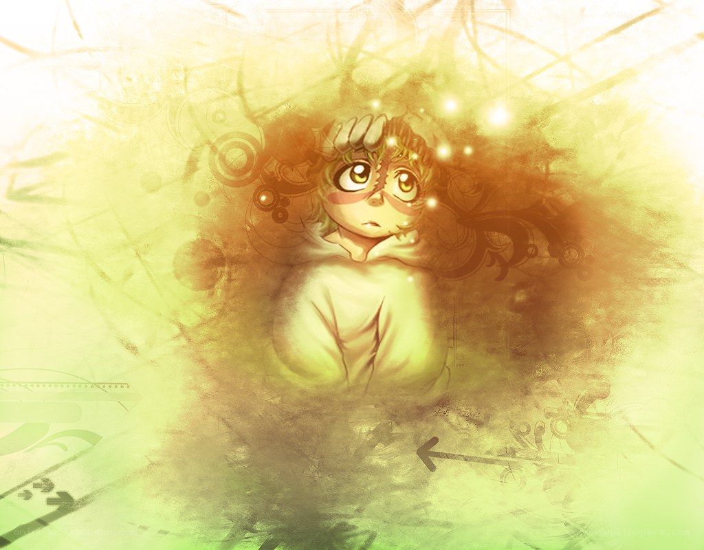 anime character in glowing light