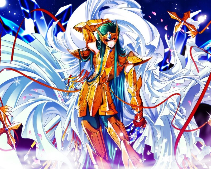 Anime Character in Golden Armor — Gold, Dramatic