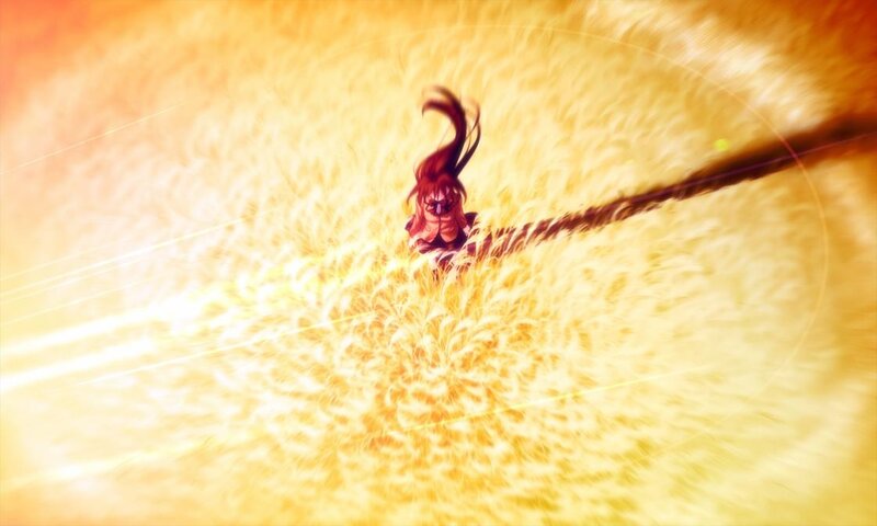 Anime character in golden energy