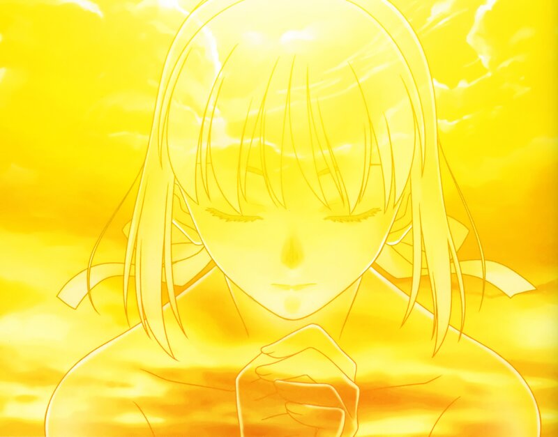 anime character in golden light