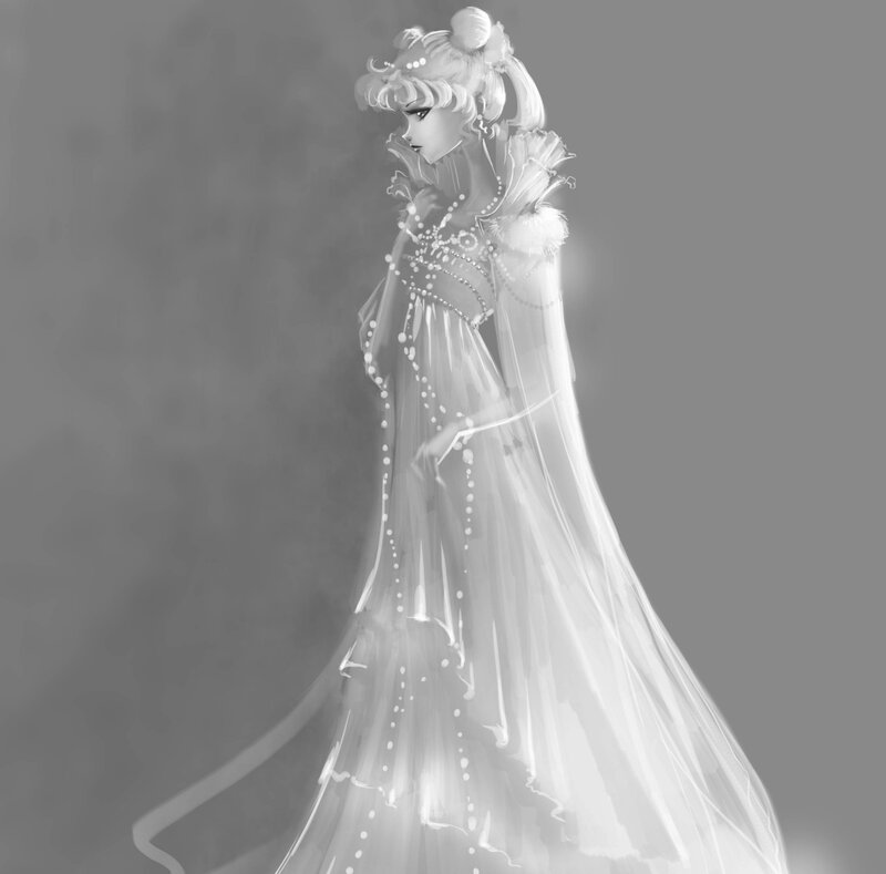 Anime Character in Gown