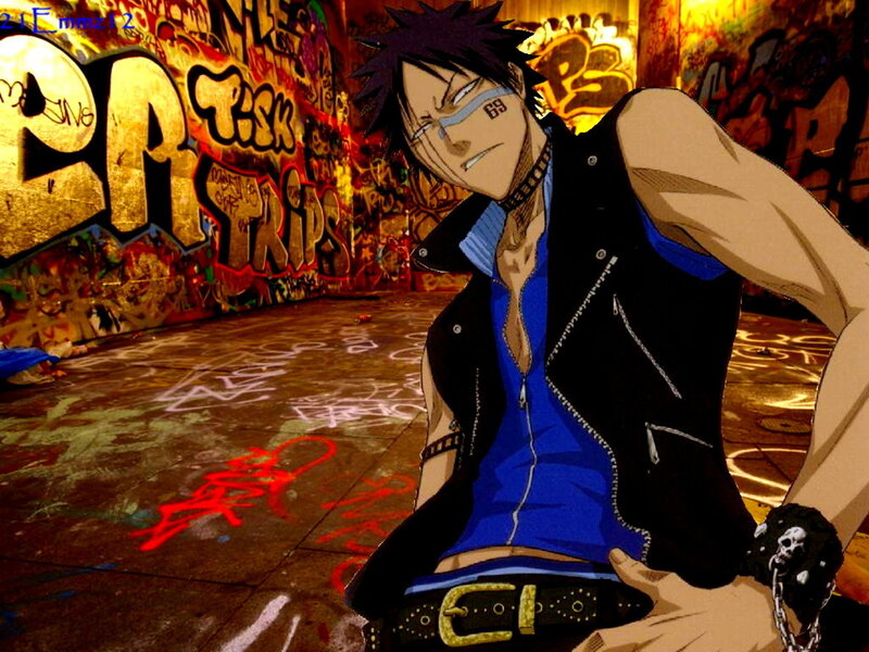 anime character in graffiti alley