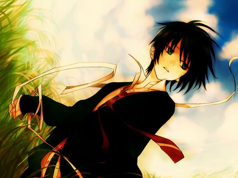 anime character in grass