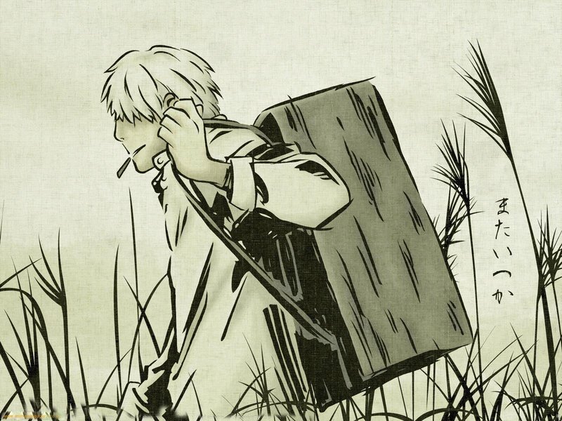Anime character in grass
