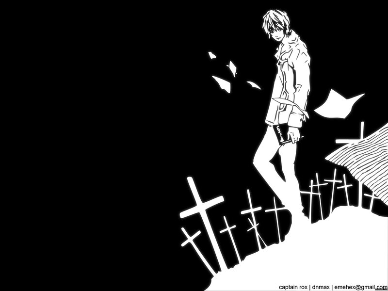 Anime character in graveyard