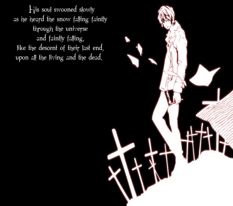 Anime character in graveyard