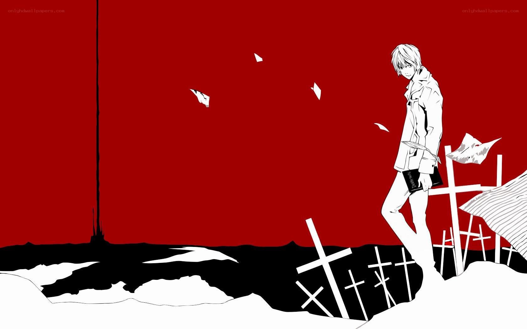 Anime character in graveyard