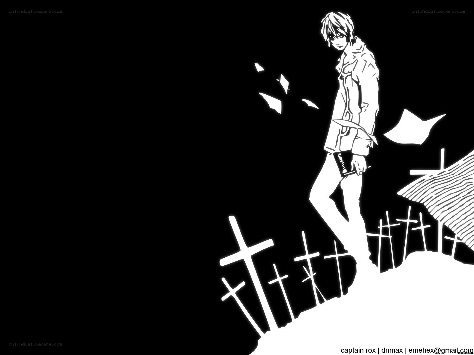 anime character in graveyard