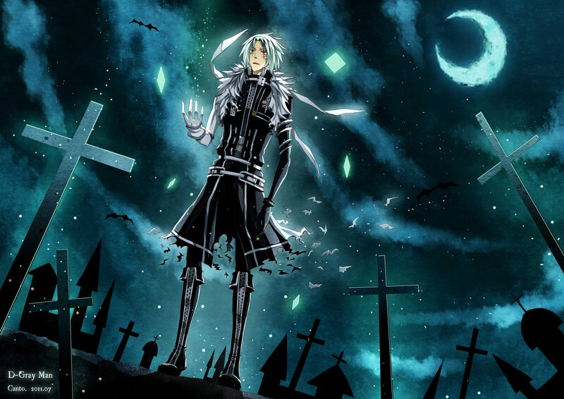Anime Character in Graveyard — Black, Dark, Dramatic