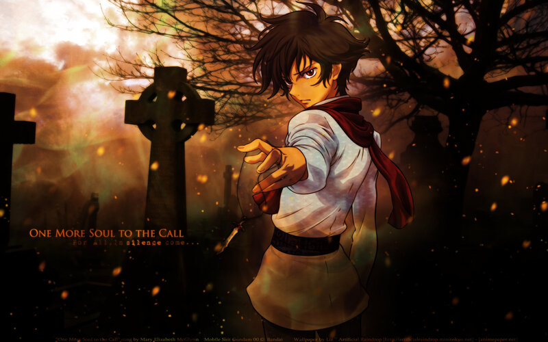 Anime Character in Graveyard — Orange