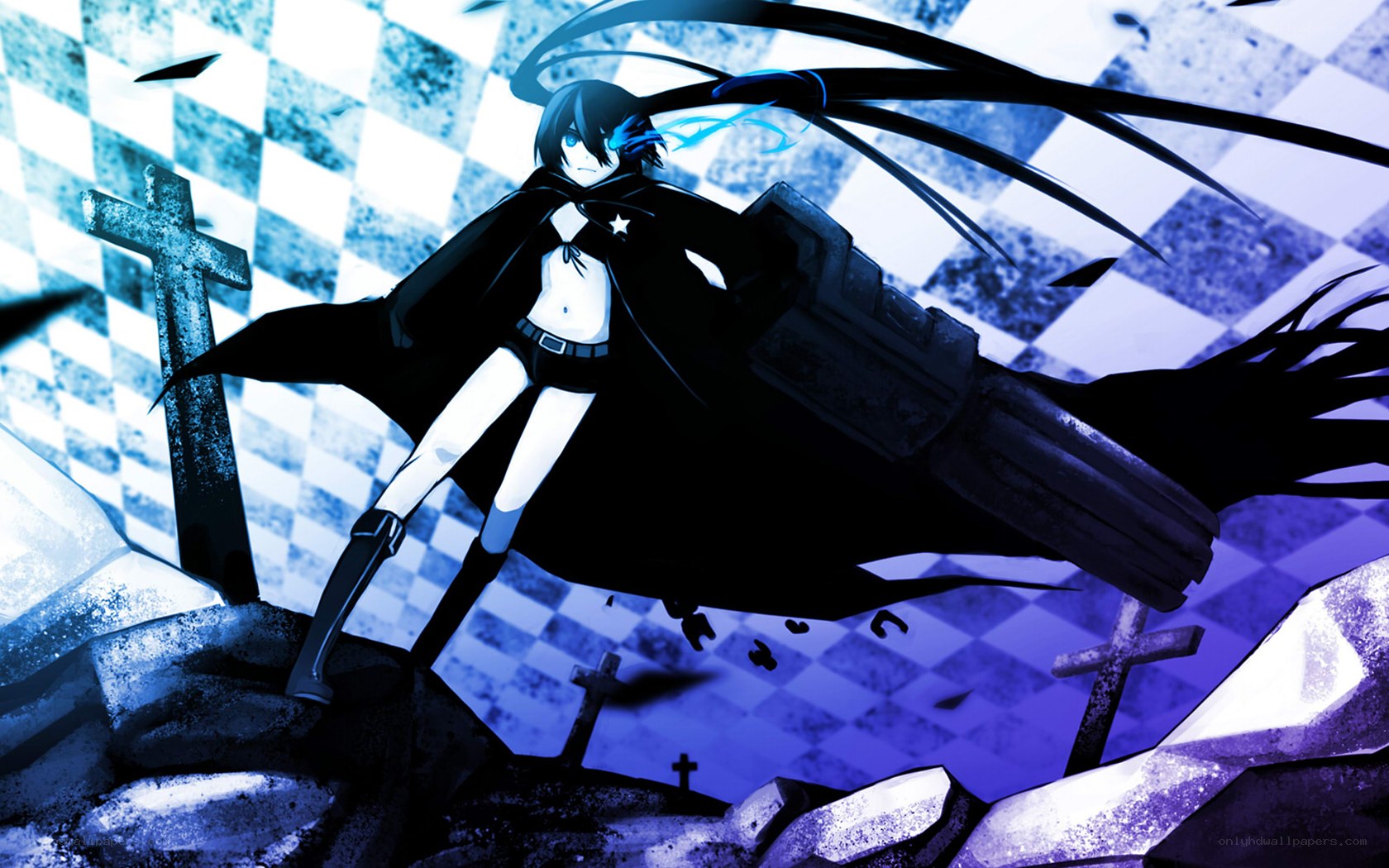 anime character in graveyard