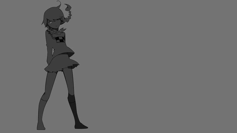 anime character in grayscale