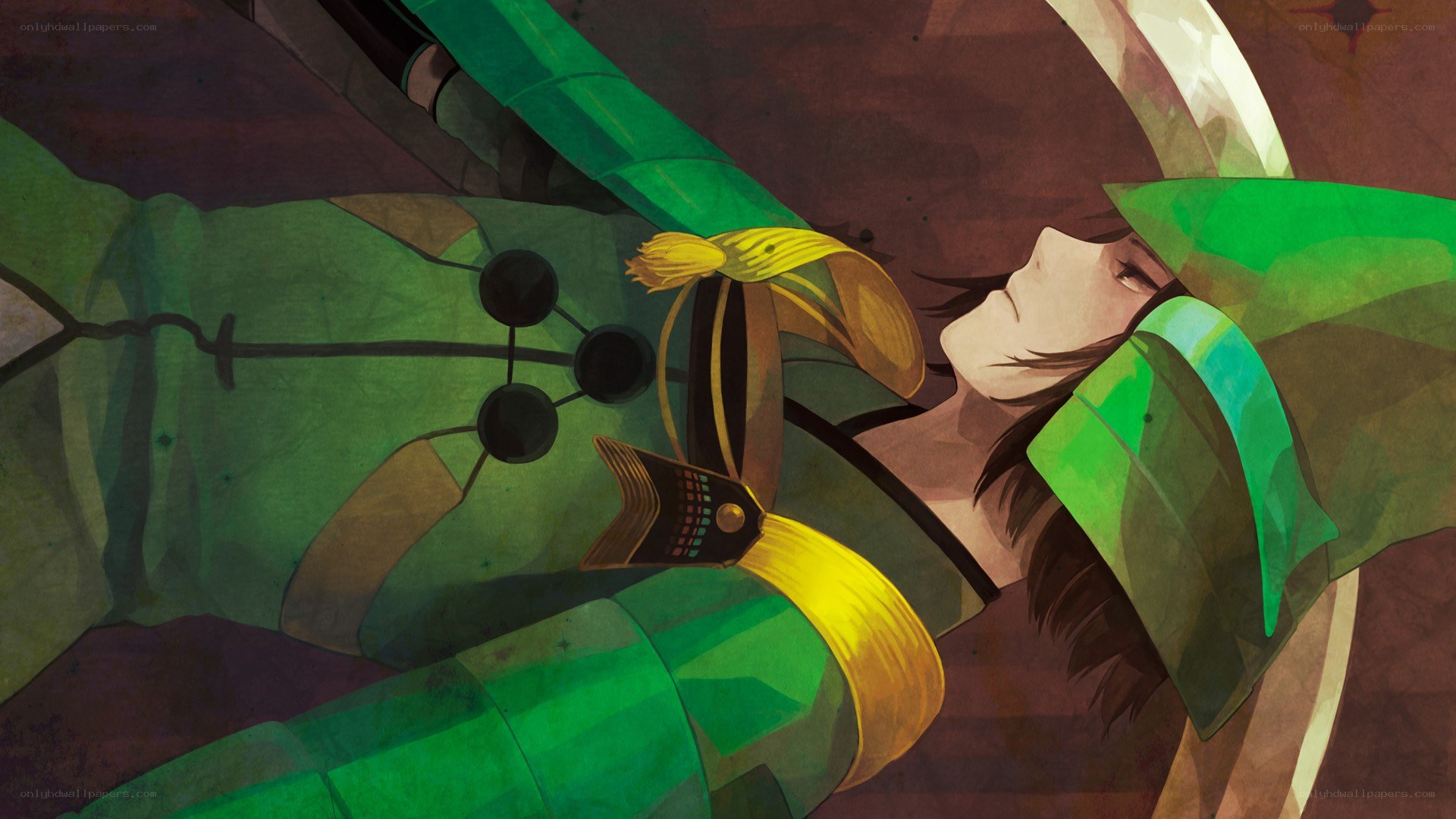 anime character in green armor