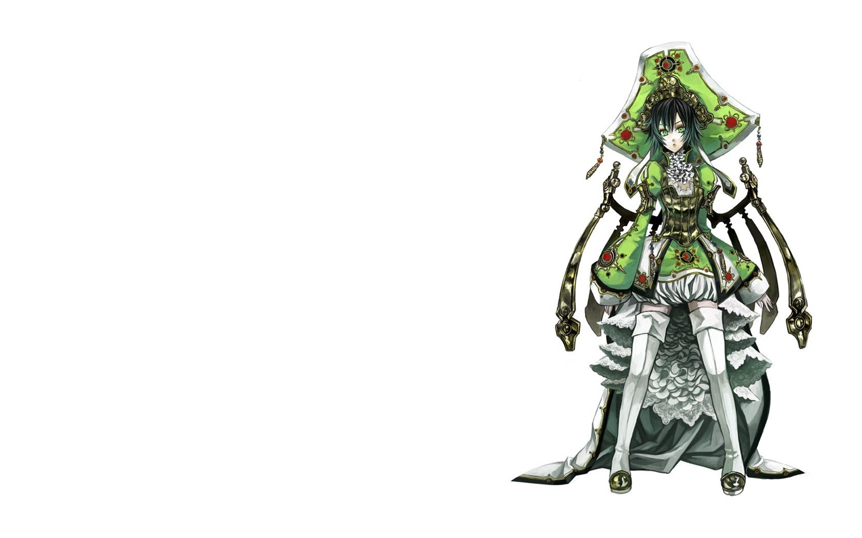 anime character in green armor