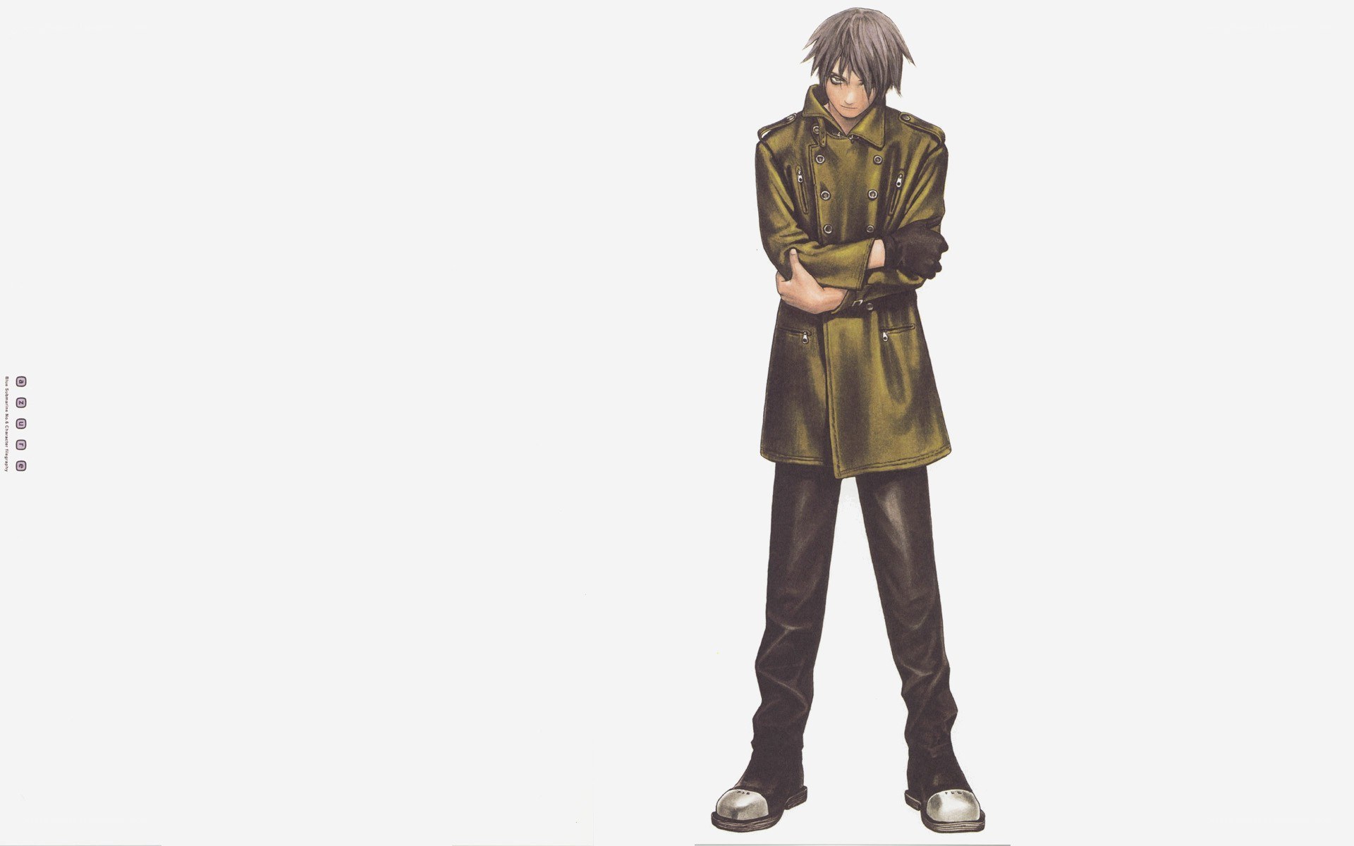 anime character in green coat