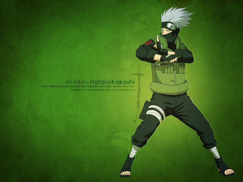 Anime Character in Green — Dramatic, Green Background