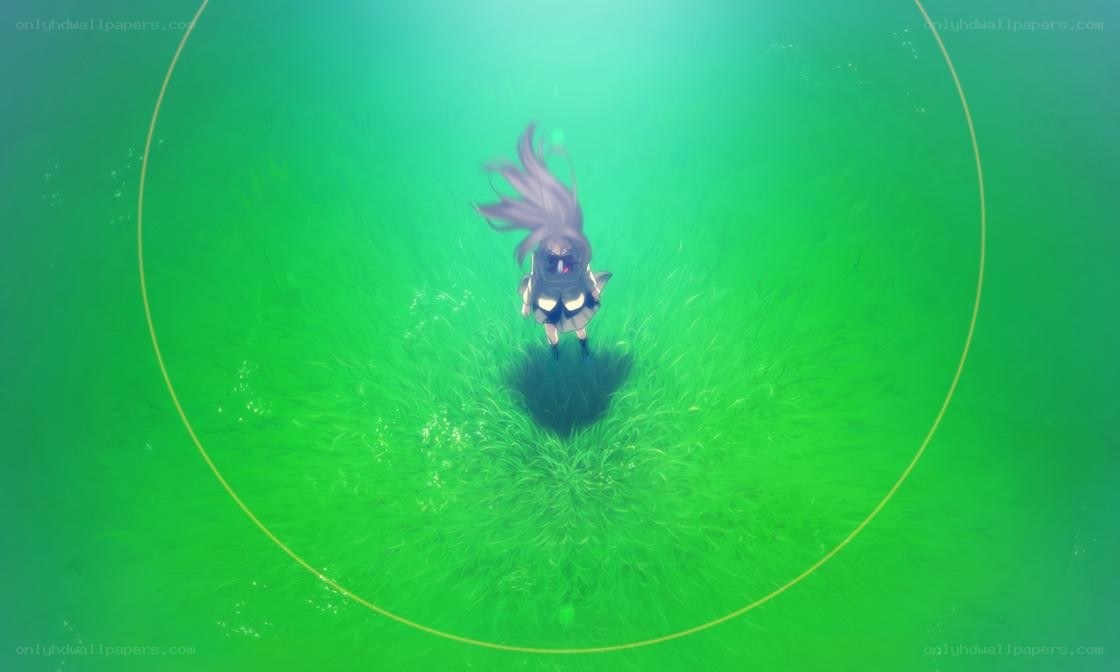 anime character in green field