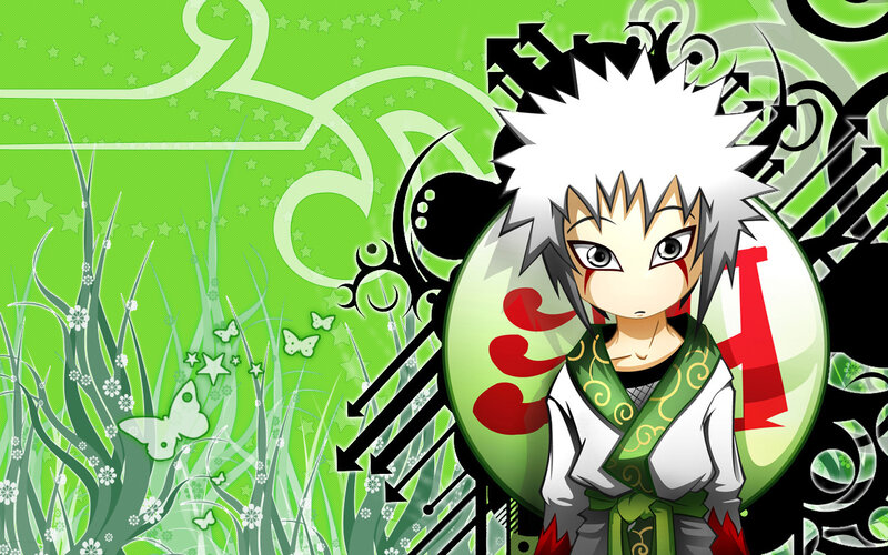 anime character in green field