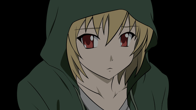 anime character in green hoodie