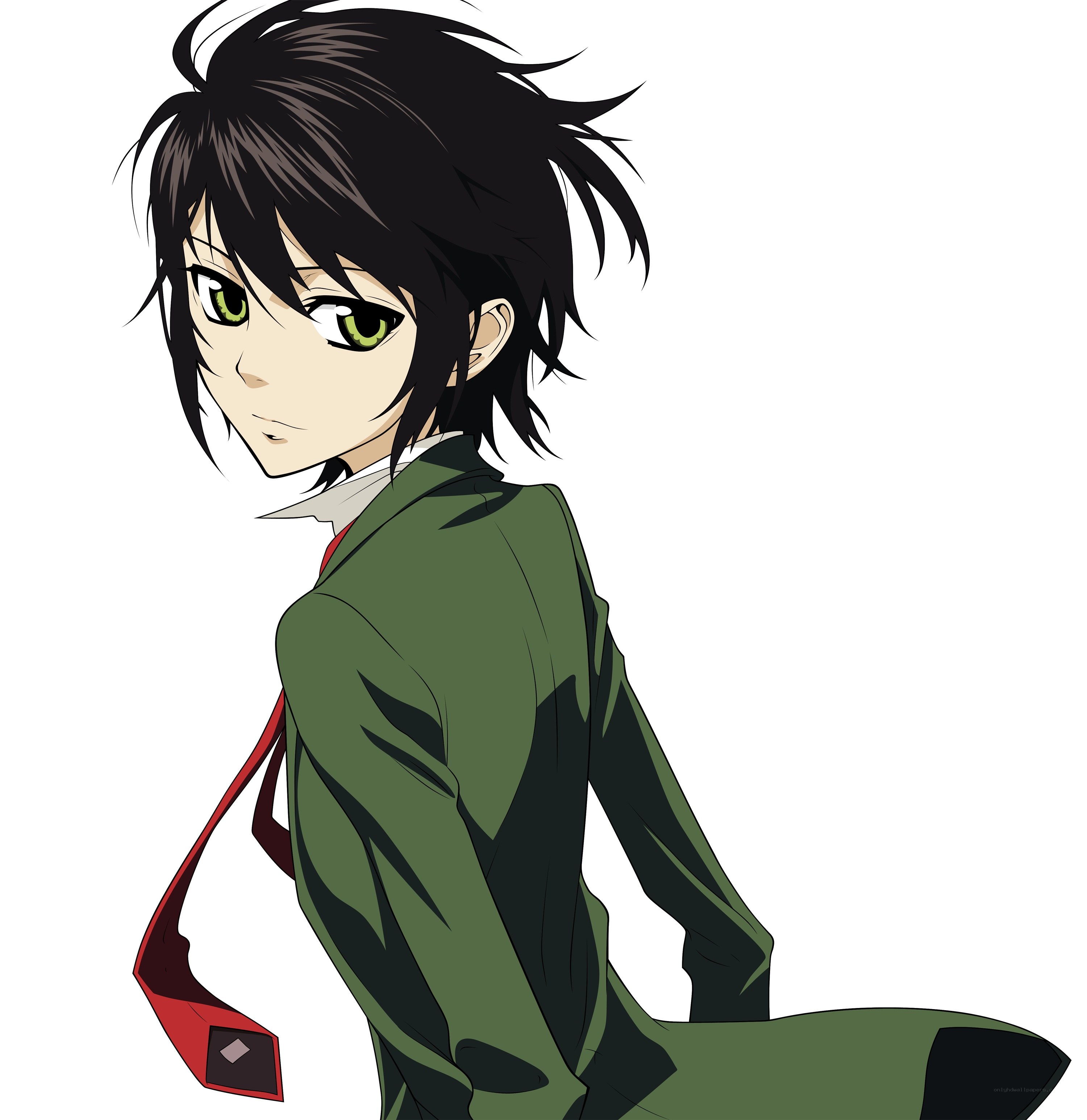 anime character in green jacket