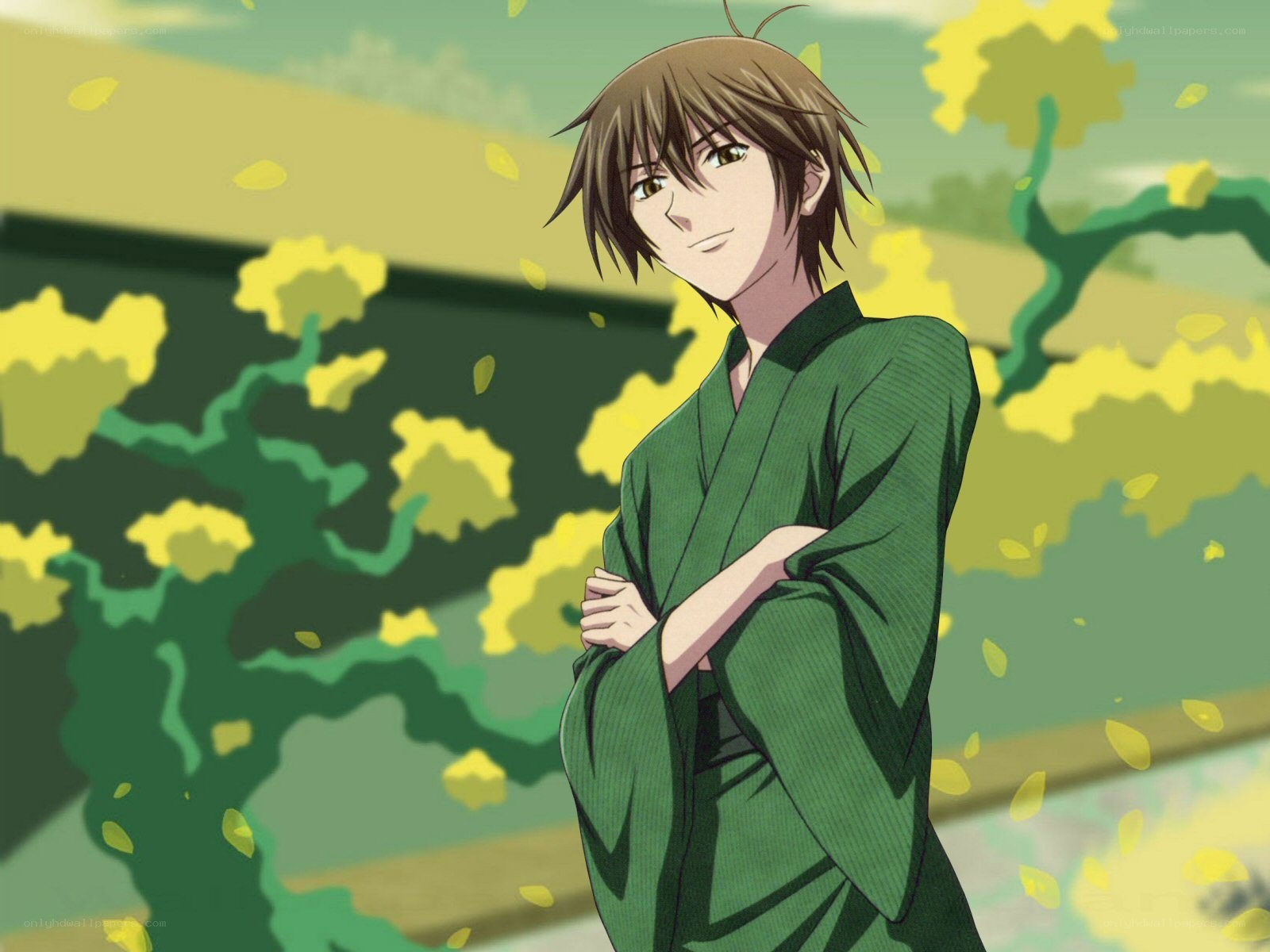 anime character in green kimono