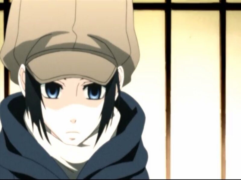 Anime Character in Hat — Blue, Serious