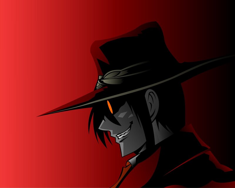 Anime Character in Hat — Red, Dramatic